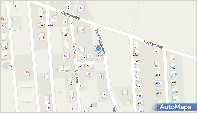 Kiełczów, Pod Platanami, 2, mapa Kiełczów