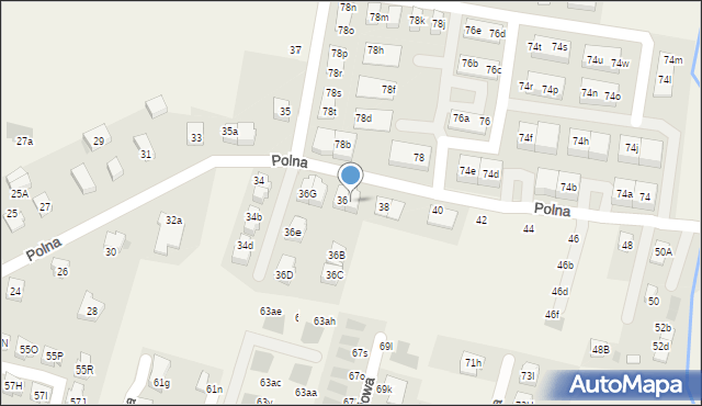 Kiełczów, Polna, 36A, mapa Kiełczów