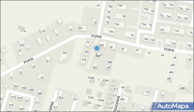 Kiełczów, Polna, 36e, mapa Kiełczów