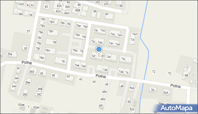 Kiełczów, Polna, 74g, mapa Kiełczów