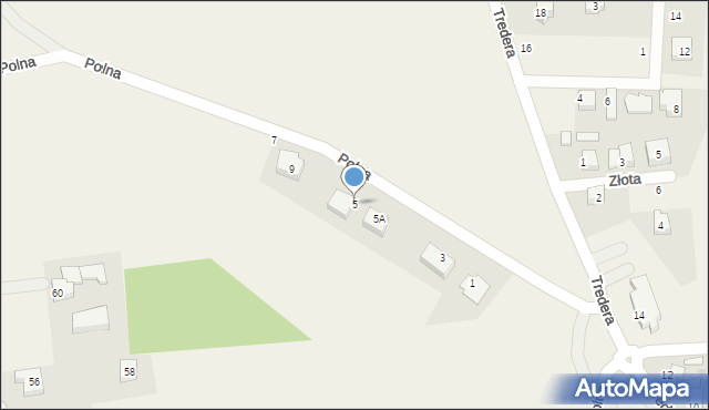 Kielno, Polna, 5, mapa Kielno