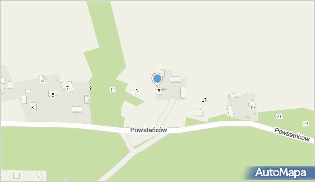 Kiścinne, Powstańców, 15, mapa Kiścinne