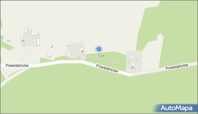 Kiścinne, Powstańców, 21, mapa Kiścinne