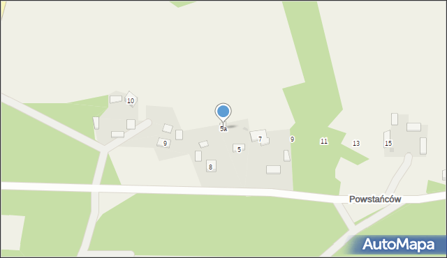 Kiścinne, Powstańców, 5a, mapa Kiścinne