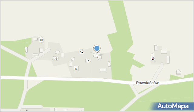 Kiścinne, Powstańców, 7, mapa Kiścinne