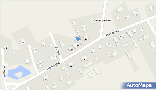 Kleszczewko, Pomorska, 12, mapa Kleszczewko