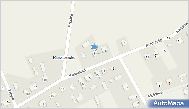 Kleszczewko, Pomorska, 8, mapa Kleszczewko