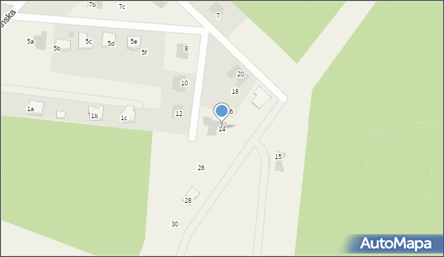 Kliniska Wielkie, Pod Lasem, 14, mapa Kliniska Wielkie