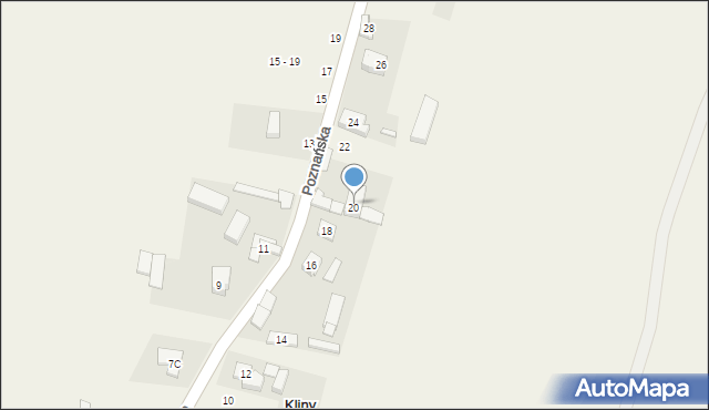 Kliny, Poznańska, 20, mapa Kliny