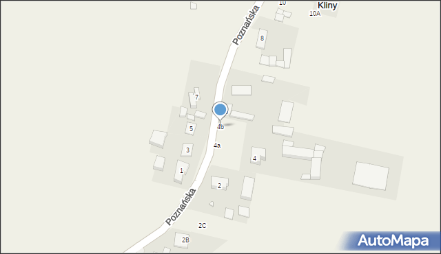 Kliny, Poznańska, 4b, mapa Kliny