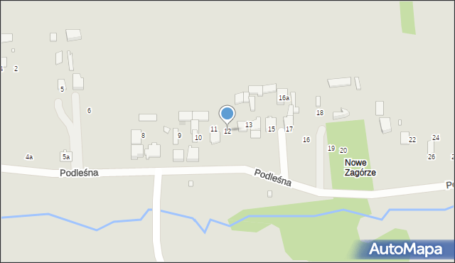 Kłobuck, Podleśna, 12, mapa Kłobuck