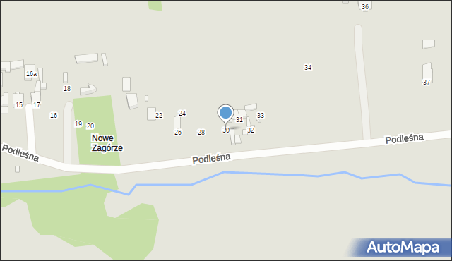 Kłobuck, Podleśna, 30, mapa Kłobuck