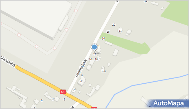 Kłobuck, Podmiejska, 12, mapa Kłobuck