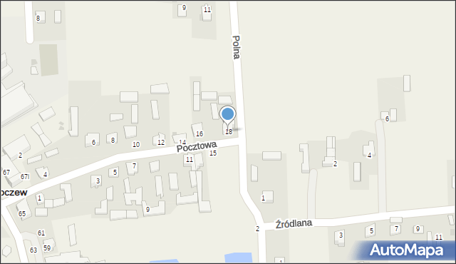 Kłoczew, Pocztowa, 18, mapa Kłoczew