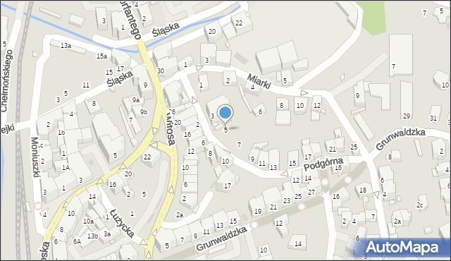 Kłodzko, Podgórna, 5, mapa Kłodzka