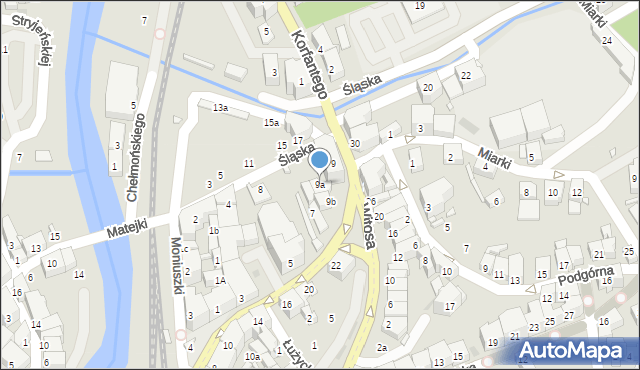 Kłodzko, Połabska, 9a, mapa Kłodzka