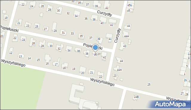 Kluczbork, Popiełuszki Jerzego, bł. ks., 40, mapa Kluczbork