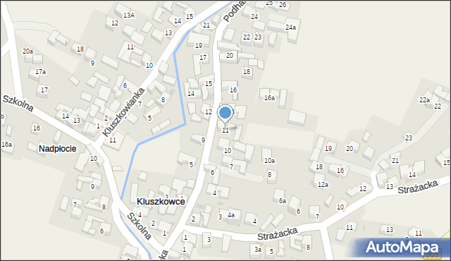Kluszkowce, Podhalańska, 11, mapa Kluszkowce
