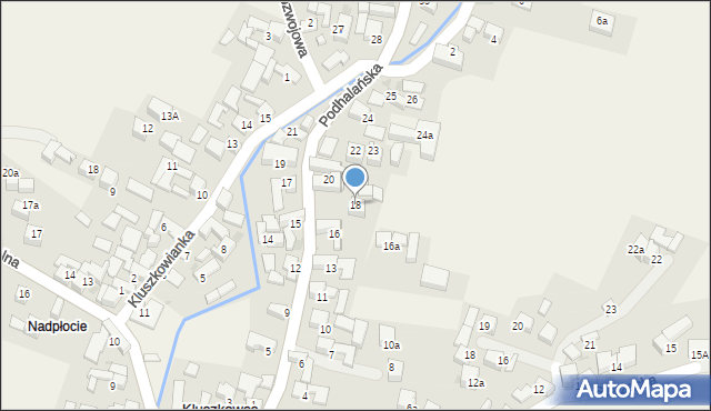 Kluszkowce, Podhalańska, 18, mapa Kluszkowce