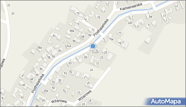 Kluszkowce, Podhalańska, 70a, mapa Kluszkowce