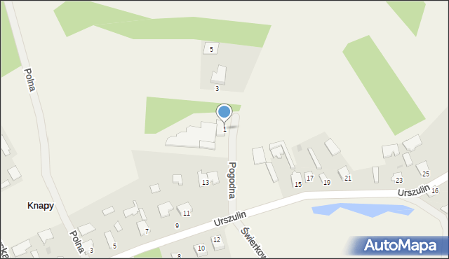 Knapy, Pogodna, 1, mapa Knapy