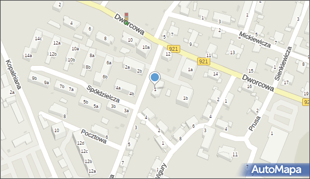 Knurów, Pocztowa, 1, mapa Knurów