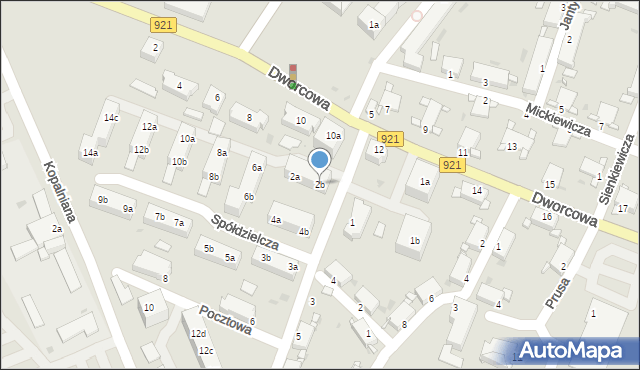 Knurów, Pocztowa, 2b, mapa Knurów