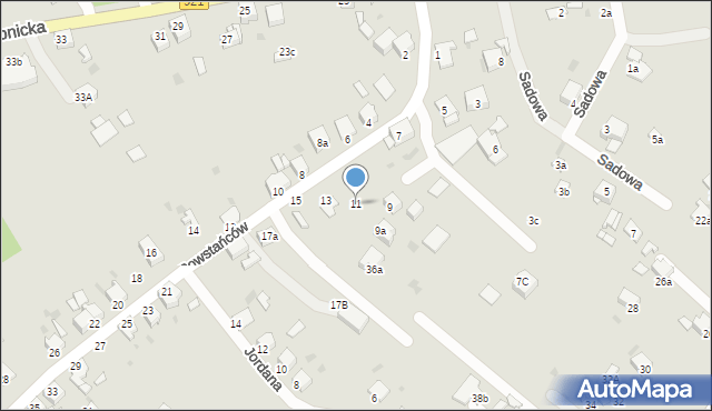 Knurów, Powstańców, 11, mapa Knurów