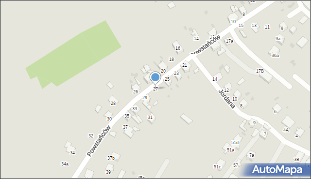 Knurów, Powstańców, 27, mapa Knurów