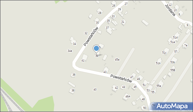 Knurów, Powstańców, 39, mapa Knurów