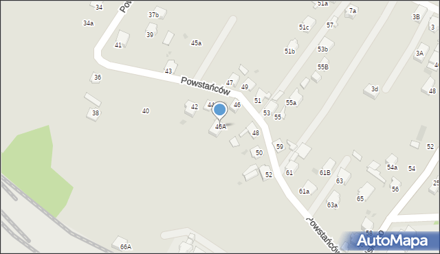 Knurów, Powstańców, 46A, mapa Knurów
