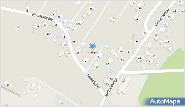 Knurów, Powstańców, 61B, mapa Knurów