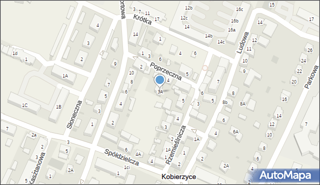 Kobierzyce, Poprzeczna, 3A, mapa Kobierzyce