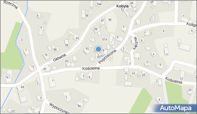 Kobyla, Poprzeczna, 10, mapa Kobyla