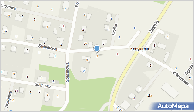 Kobylarnia, Polna, 3, mapa Kobylarnia