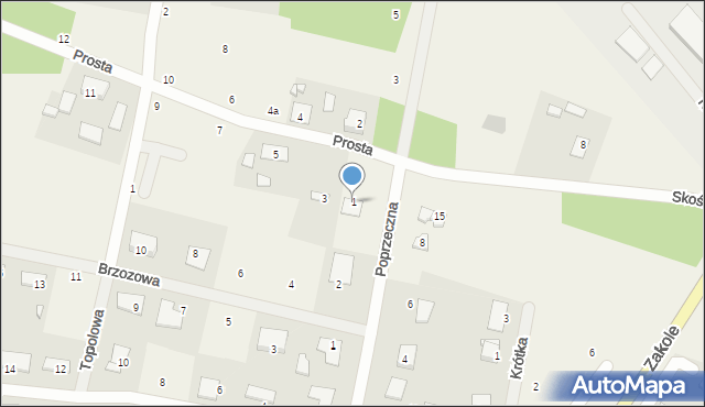 Kobylarnia, Poprzeczna, 1, mapa Kobylarnia