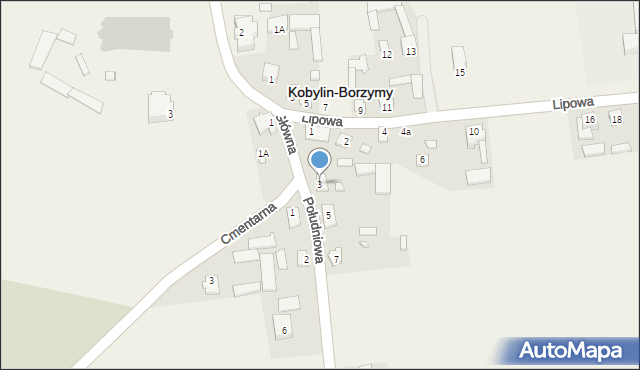 Kobylin-Borzymy, Południowa, 3, mapa Kobylin-Borzymy