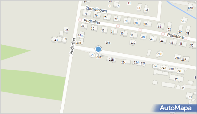 Kobyłka, Podleśna, 22a, mapa Kobyłka