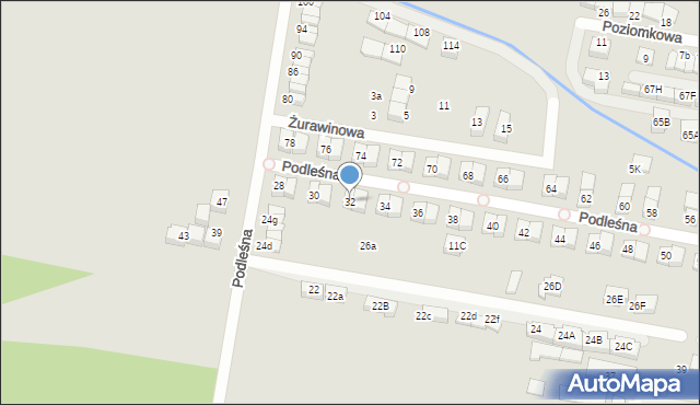 Kobyłka, Podleśna, 32, mapa Kobyłka