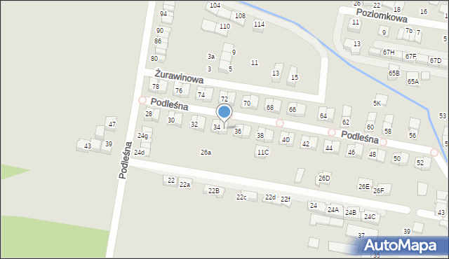 Kobyłka, Podleśna, 34A, mapa Kobyłka