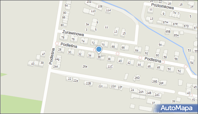 Kobyłka, Podleśna, 36, mapa Kobyłka