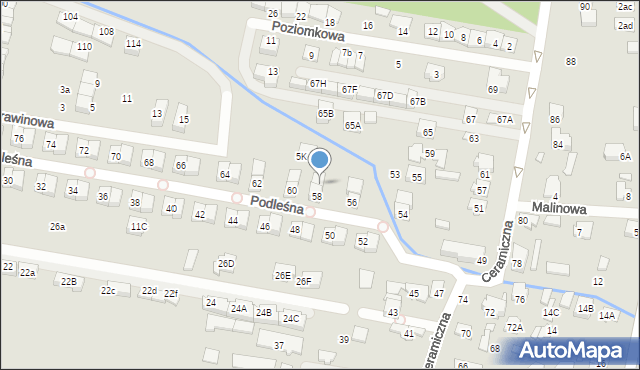 Kobyłka, Podleśna, 58A, mapa Kobyłka