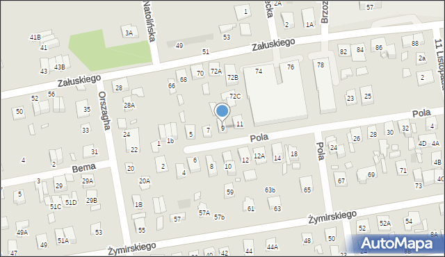 Kobyłka, Pola Wincentego, 9, mapa Kobyłka