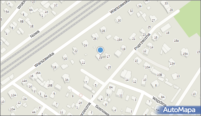 Kobyłka, Poprzeczna, 13, mapa Kobyłka