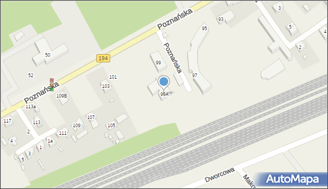 Kobylnica, Poznańska, 99A, mapa Kobylnica