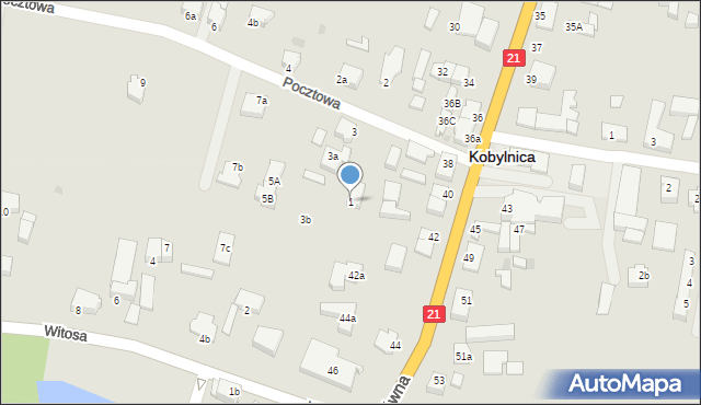 Kobylnica, Pocztowa, 1, mapa Kobylnica