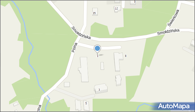 Kobysewo, Polna, 1, mapa Kobysewo