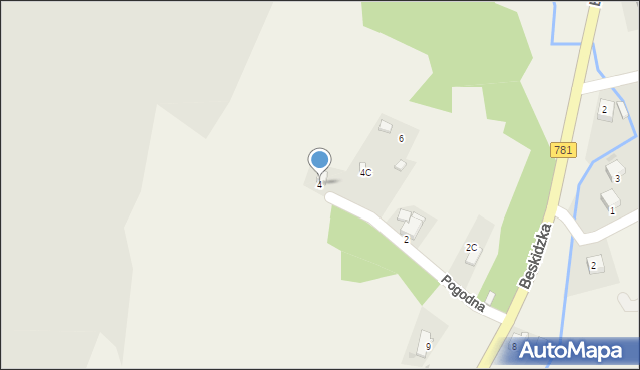 Kocierz Moszczanicki, Pogodna, 4, mapa Kocierz Moszczanicki