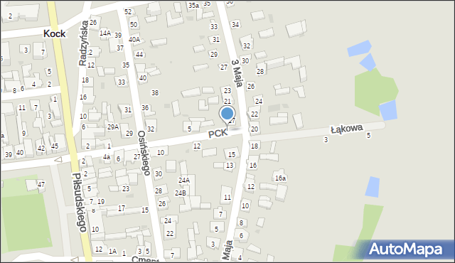 Kock, Polskiego Czerwonego Krzyża, 9, mapa Kock