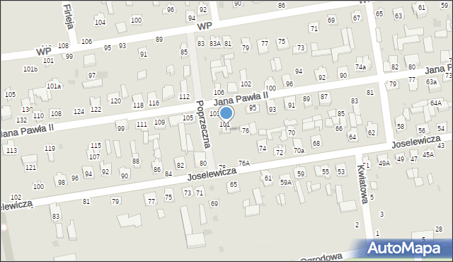 Kock, Poprzeczna, 3, mapa Kock